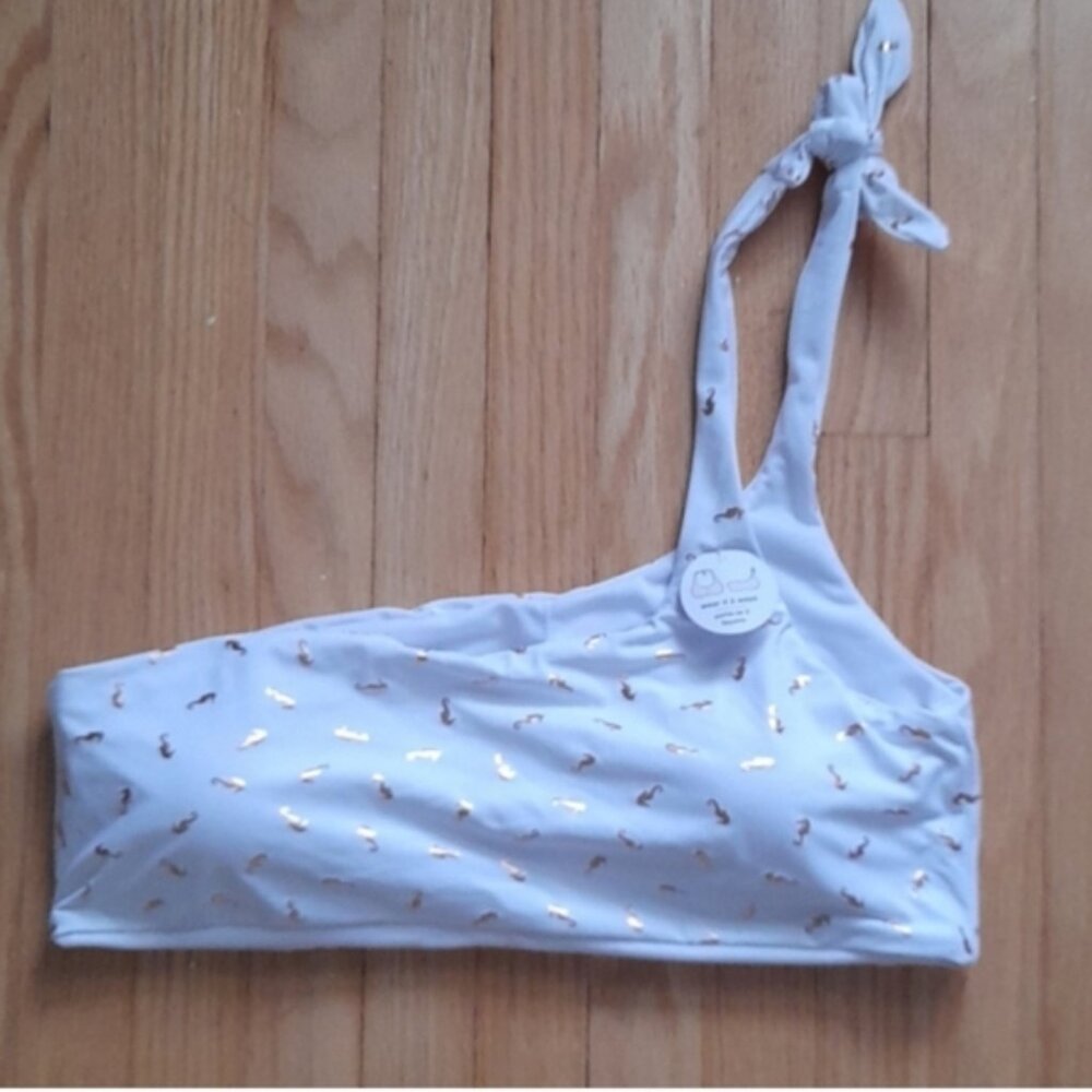 Ardene White and Gold Womens Swim Top
